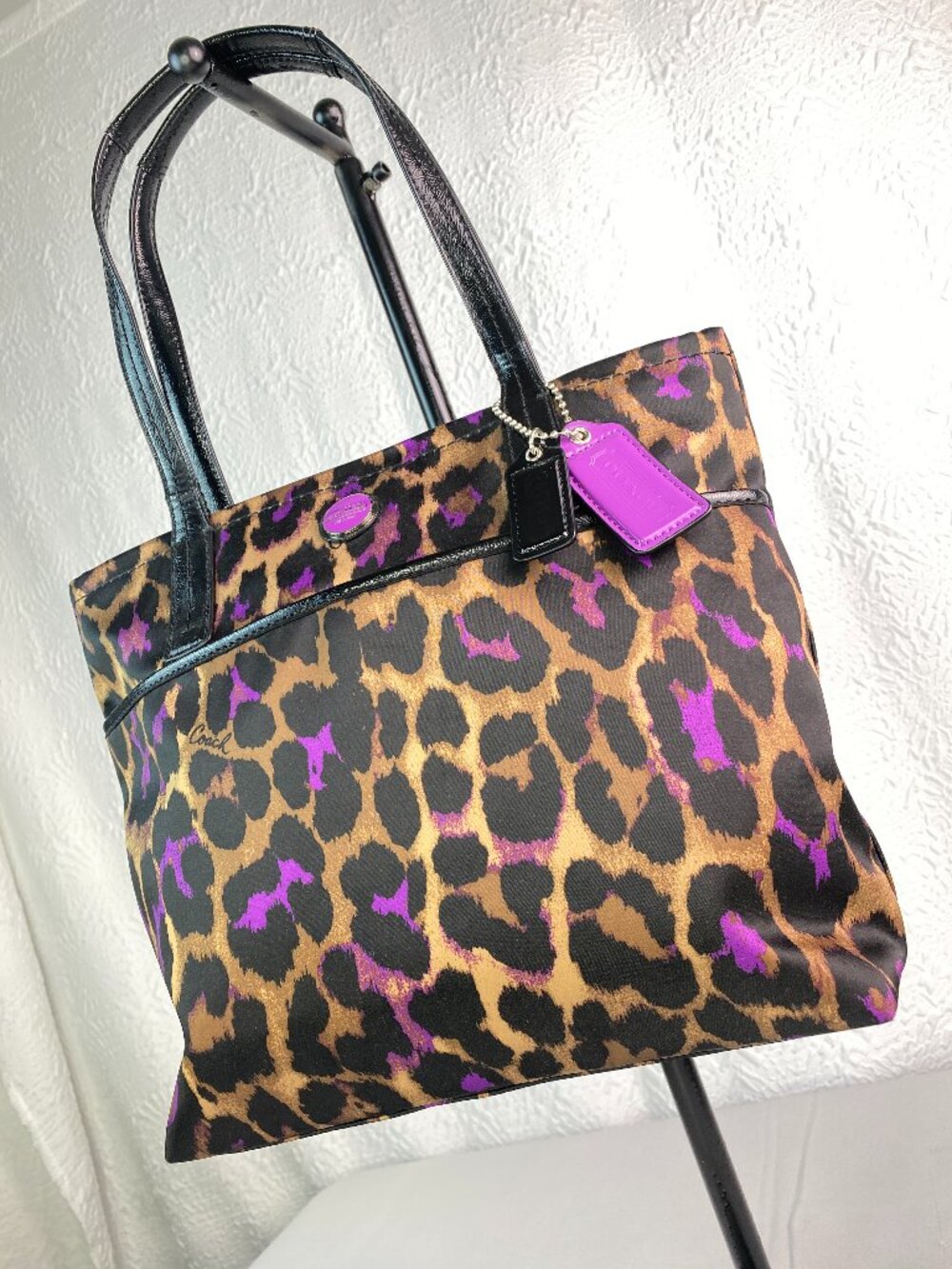 Coach Ocelot Leopard Print Tote F25282 Violet Multi NWT 🐆 Nyxara